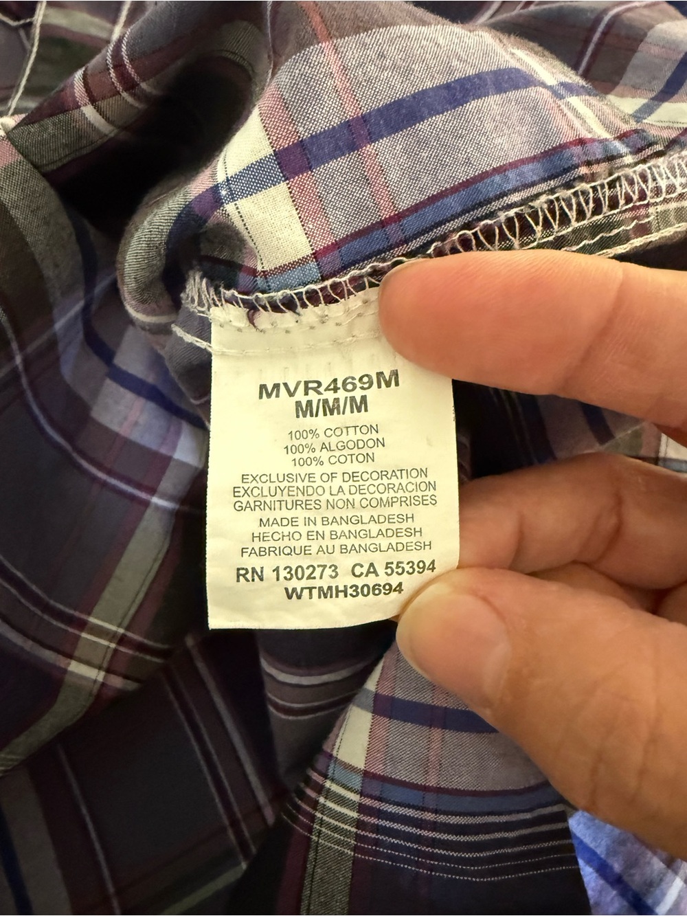 Wrangler Retro Men's Purple Black Plaid Western Long Sleeve Pearl Snap Shirt M - Picture 4 of 9
